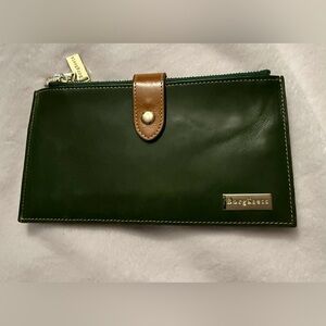 Green Borgasets Leather Clutch